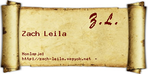 Zach Leila névjegykártya